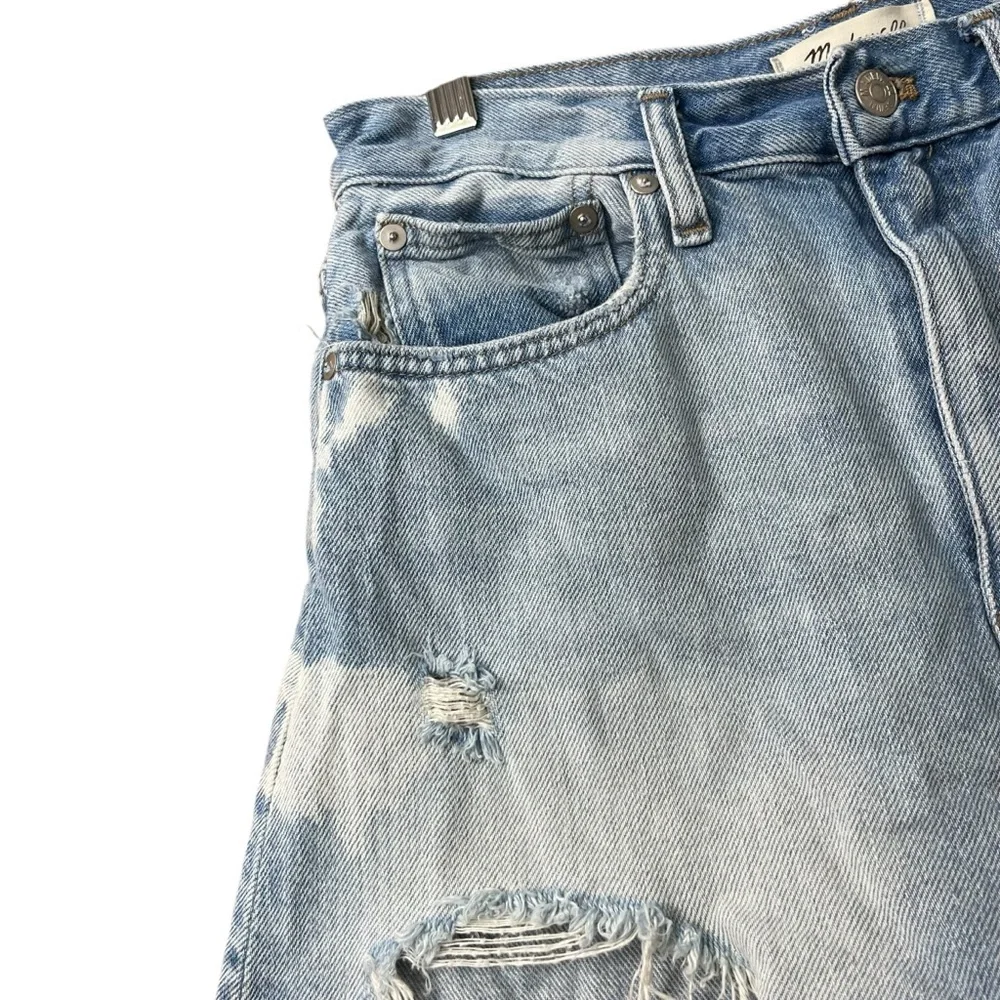 Madewell Light Wash Bleached Distressed Cut Off The Mom‎ Jean Short Size 27